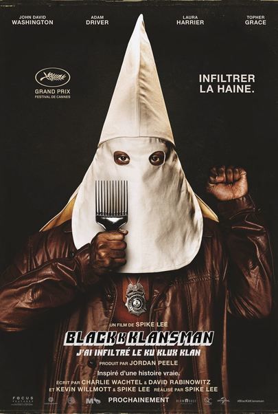 Movie poster for "BLACKKKLANSMAN"