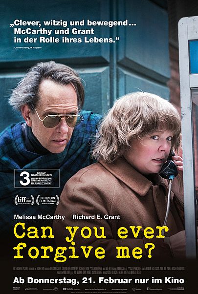 Filmplakat für "CAN YOU EVER FORGIVE ME?"