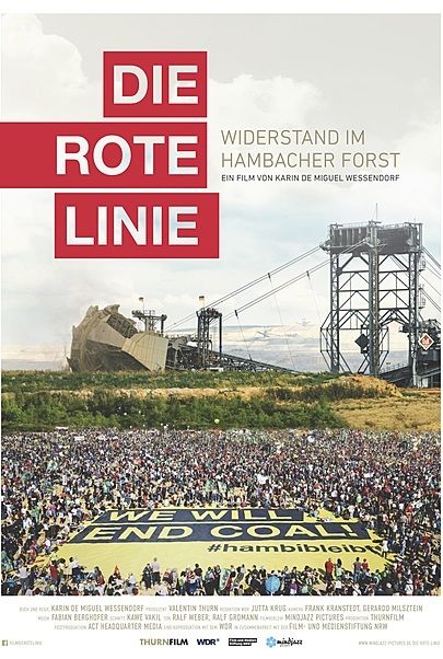 Filmplakat für "DIE ROTE LINIE - VOM WIDERSTAND IM HAMBECHER FORST"