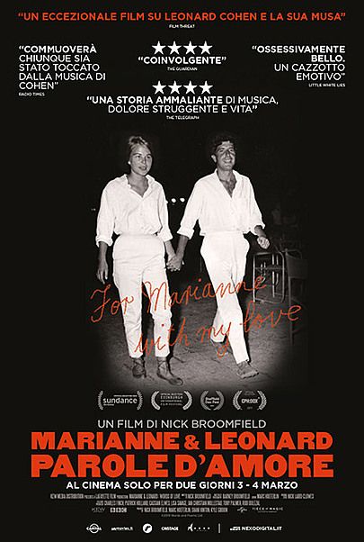 Movie poster for "MARIANNE & LEONARD: WORDS OF LOVE"